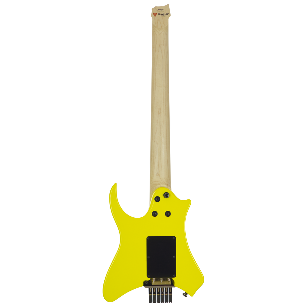 Vaibrant Deluxe Headless Electric Guitar - back - Electric Yellow