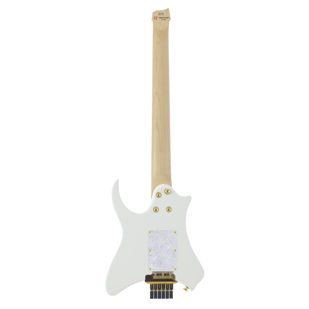 Vaibrant Deluxe Headless Electric Guitar - back - Frost White