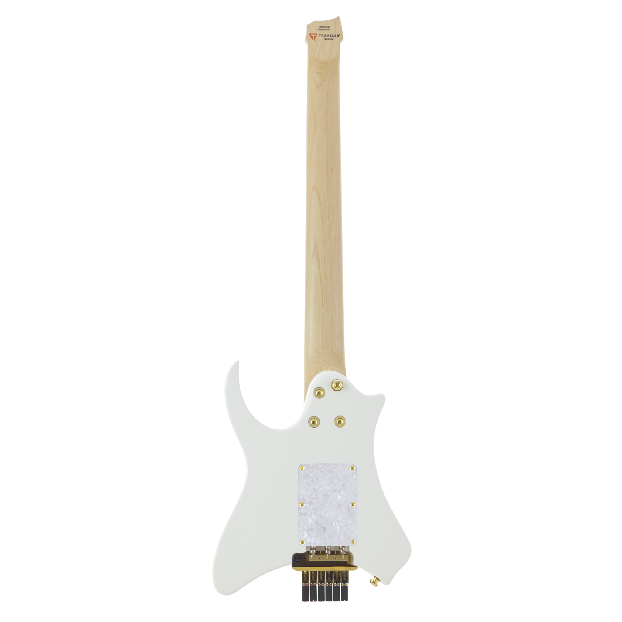 Vaibrant Deluxe Headless Electric Guitar - back - Frost White